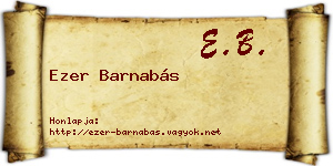 Ezer Barnabás névjegykártya